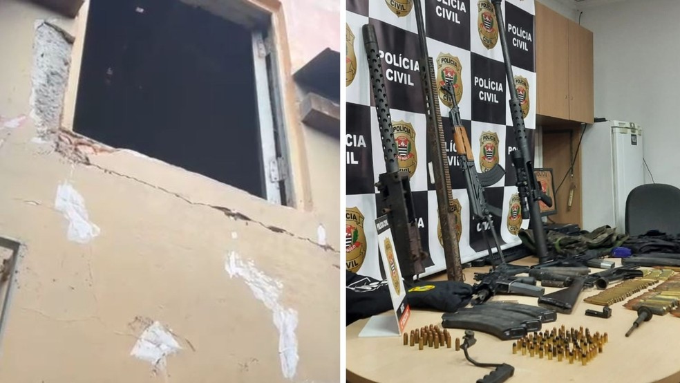 Esconderijo de armas foi descoberto em Araçariguama  — Foto: Deic-SP/Divulgação