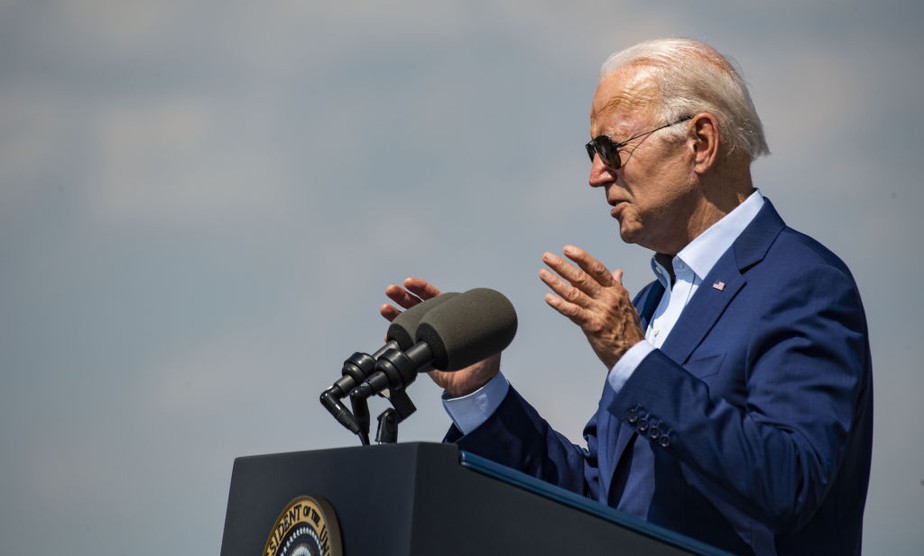 O presidente Joe Biden, dos Estados Unidos, fez anúncios de novas medidas para responder à emergência climática