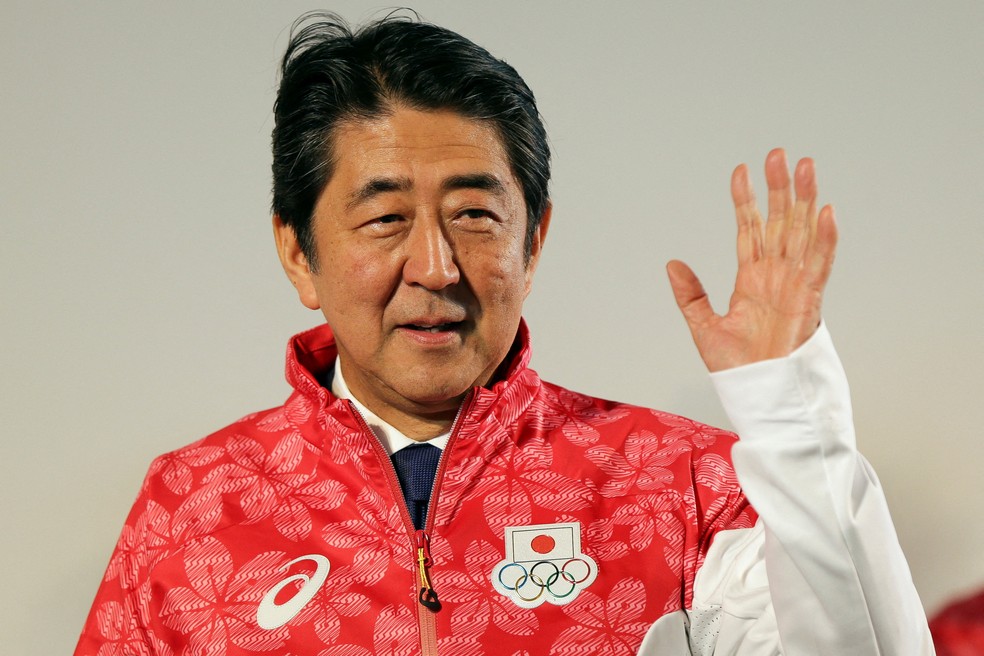 Ex-primeiro ministro do Japão, Shinzo Abe, durante visita à Japan House no Rio de Janeiro — Foto: Bruno Kelly/REUTERS