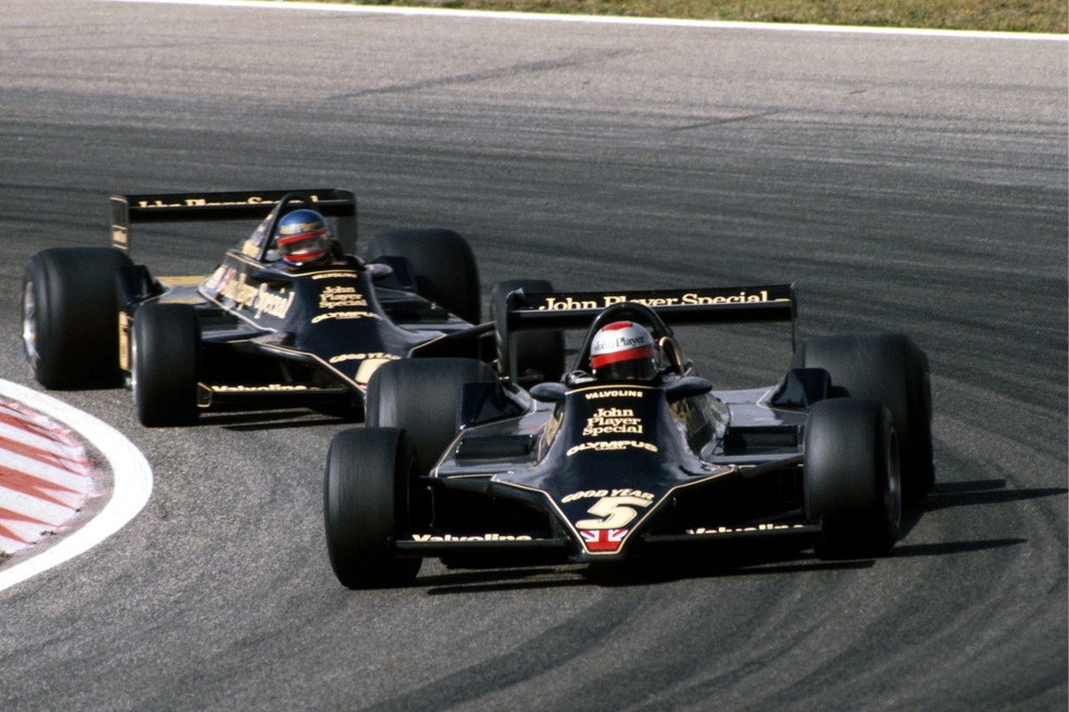 Andretti e Peterson com as Lotus 79 no GP da Holanda de 1978 — Foto: Getty Images