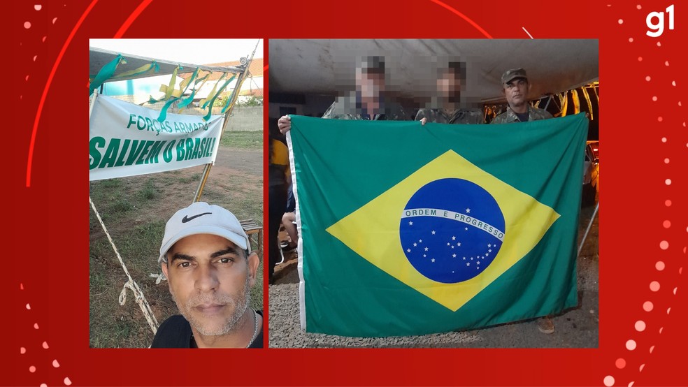 Bolsonarista em acampamento montado em Nova Santa Rita — Foto: Reprodução/Facebook
