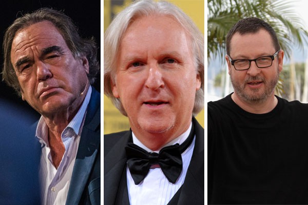 Os diretores Oliver Stone, James Cameron e Lars Von Trier já foram acusados de serem verdadeiros carrascos no set de filmagens (Foto: Getty Images)