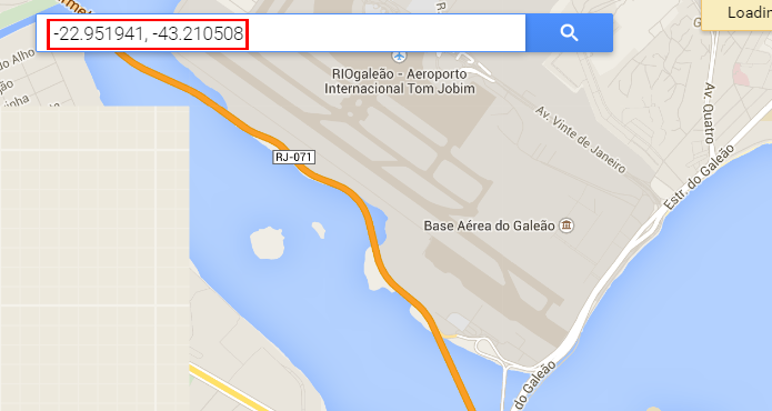 Busca do Google Maps tamb?m aceita pesquisas com coordenadas (foto: Reprodu??o/Google)