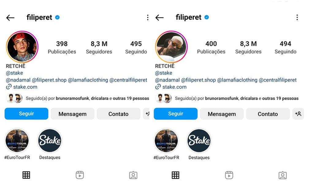 Filipe Ret apostou R$ 100 mil em MC Guimê e usava até a foto do funkeiro em seu perfil, mas apagou nesta quinta-feira (16) — Foto: Reprodução
