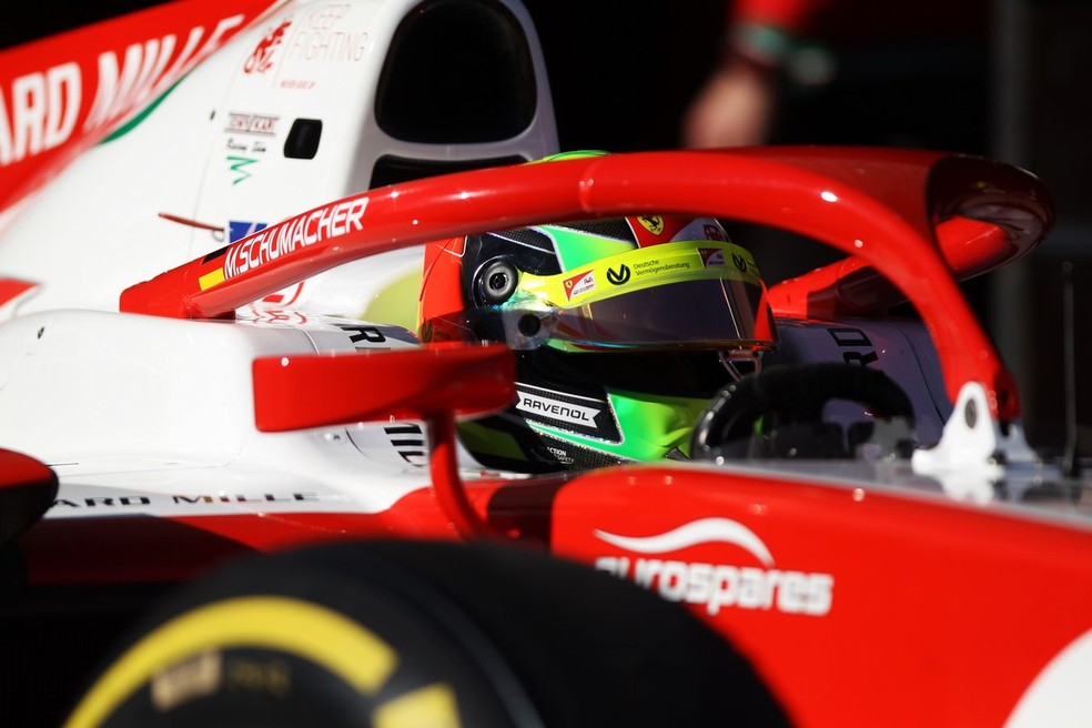 Mick Schumacher nos testes de pré-temporada da F2 em Jerez — Foto: Rerprodução/Twitter