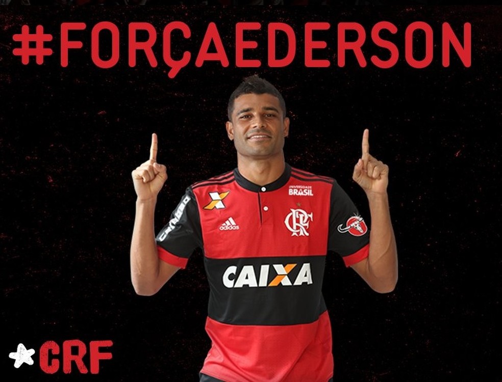Flamengo posta mensagem de força a Ederson nas redes sociais (Foto: GloboEsporte.com)