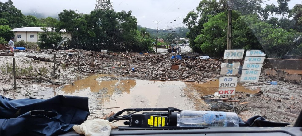 Presidente Getúlio, no Vale do Itajaí.   Foto: Corpo de Bombeiros de Santa Catarina/Divulgação