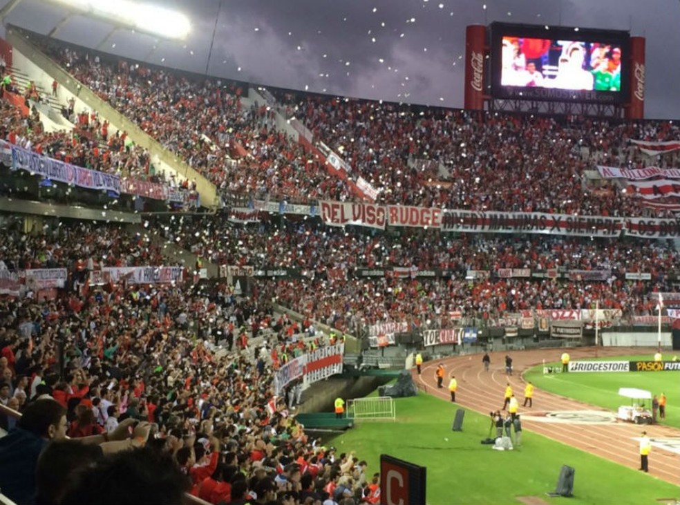 Estádio Monumental de Nuñez recebe o primeiro duelo entre River e Grêmio — Foto: Alexandre Lozetti