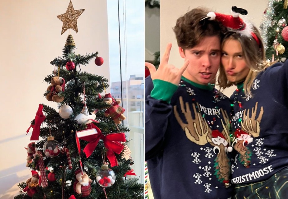 Sasha Meneghel e João Figueiredo montam primeira árvore de Natal juntos