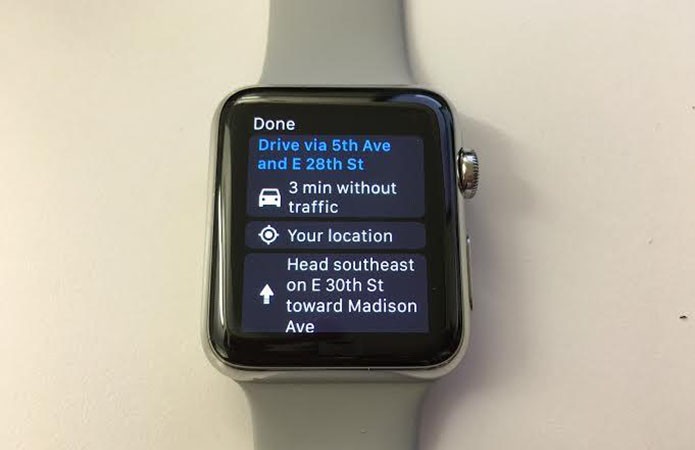 Google Maps já pode ser utilizado no Apple Watch (Foto: Reprodução/CNET)