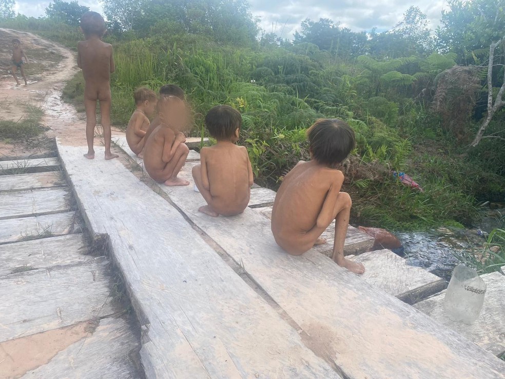 Invadida por garimpeiros, Terra Indígena Yanomami tem dezenas de crianças com desnutrição devido à escassez de alimentos — Foto: Condisi-YY/Divulgação