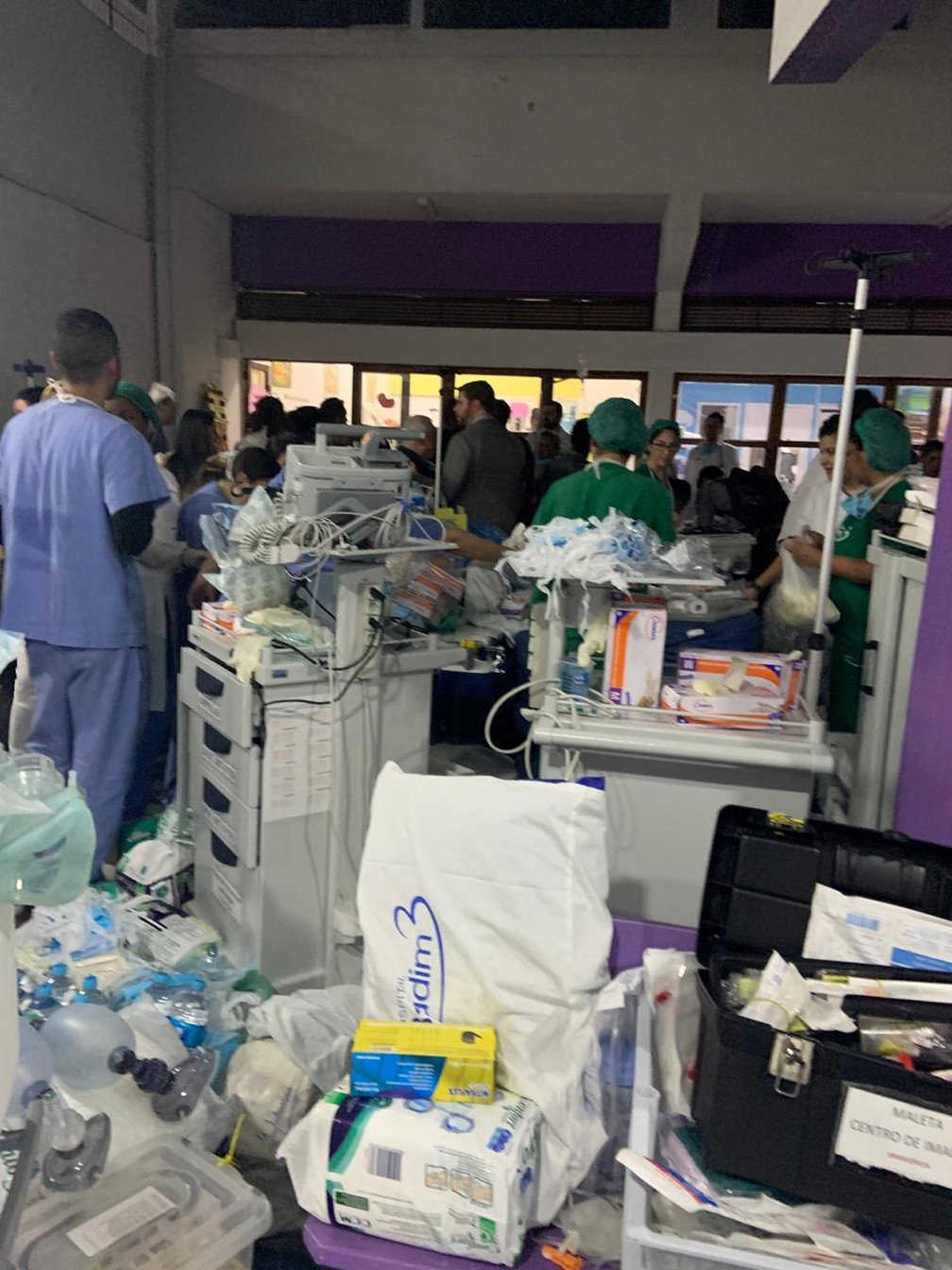 Creche virou abrigo para pacientes do Hospital Badim â Foto: ReproduÃ§Ã£o