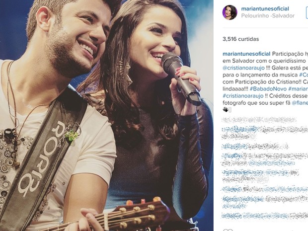 Namorada de Cristiano Araújo era presença constante em shows do cantor
