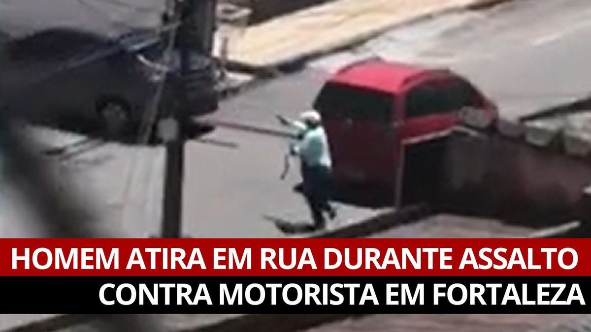 Criminoso atira na direção de motorista durante assalto em Fortaleza vídeo Ceará G