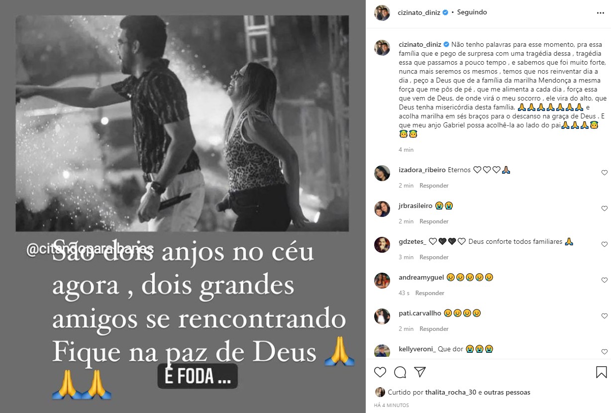 Fãs lamentam morte de Marília Mendonça e relembram Gabriel Diniz e  Cristiano Araújo