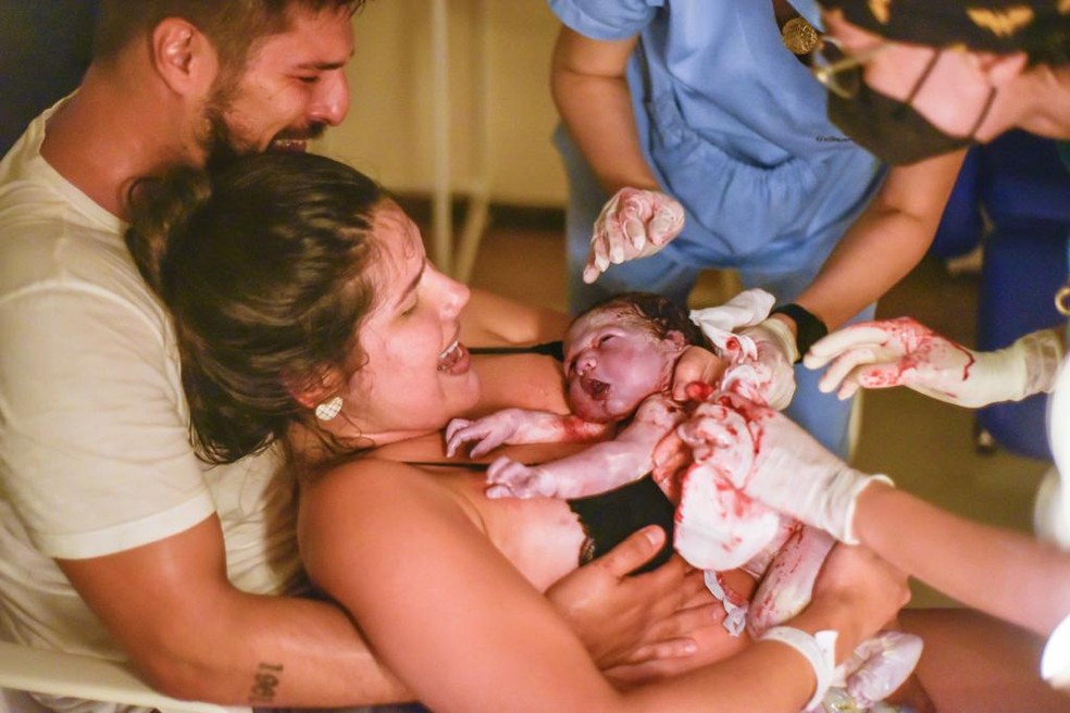 Vídeo do nascimento de Rael teve mais de 25,5 mil visualizações — Foto: Arquivo pessoal 
