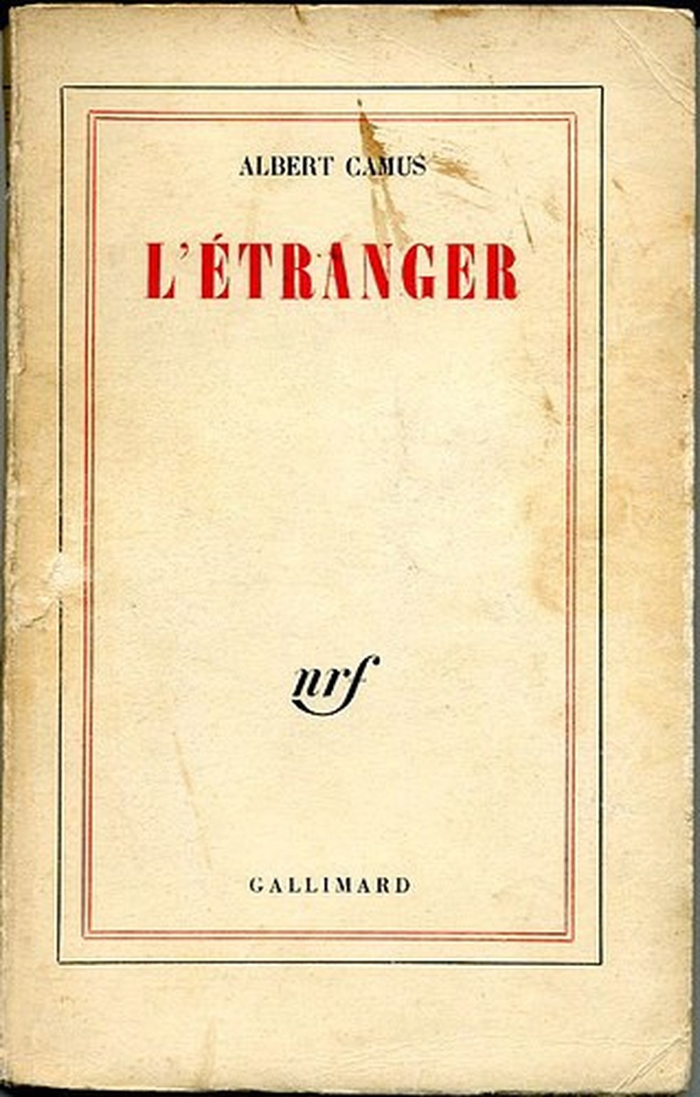Capa da primeira edição de "O estrangeiro" — Foto: Reprodução