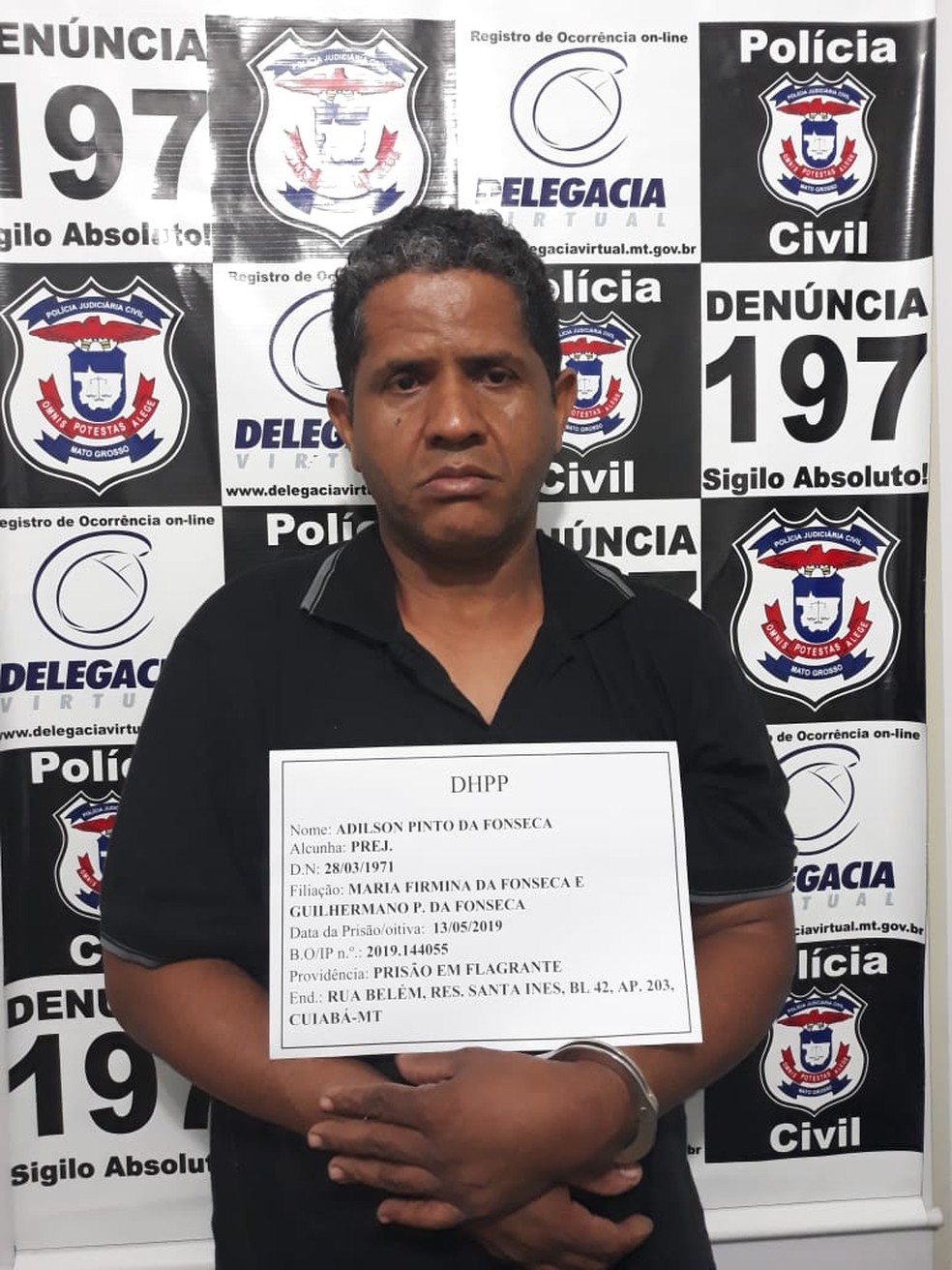  Adilson Pinto da Fonseca, 48 anos, est preso suspeito de matar as duas mulheres e ocultar os cadveres  Foto: Polcia Civil-MT/ Divulgao