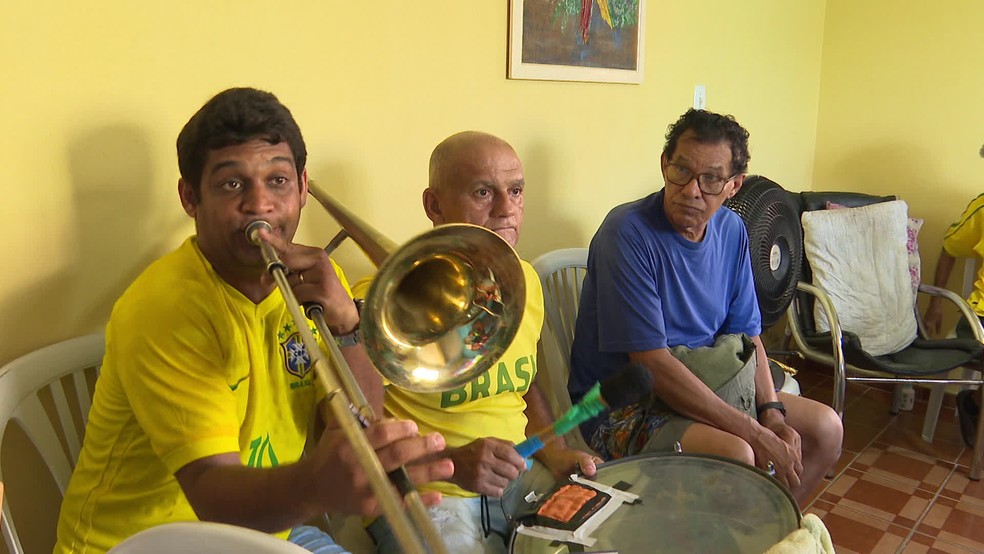 Orquestra na Casa da Copa, no Cabo de Santo Agostinho — Foto: Reprodução/TV Globo