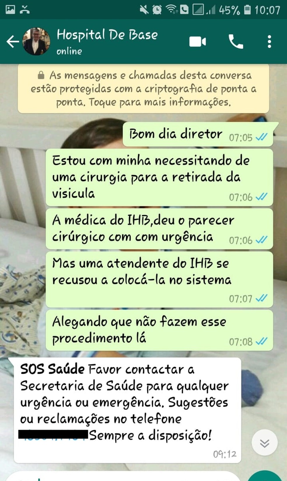 WhatsApp do Instituto Hospital de Base redireciona mensagens para dona de  salão de beleza no DF | Distrito Federal | G1