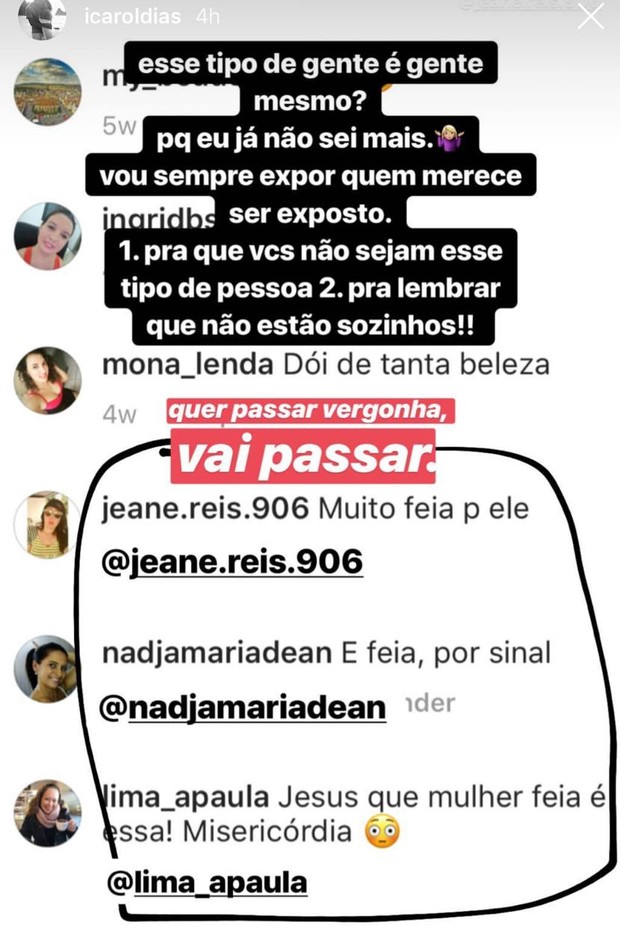 Carol Dias rebate comentários negativos no Instagram (Foto: reprodução/Instagram)
