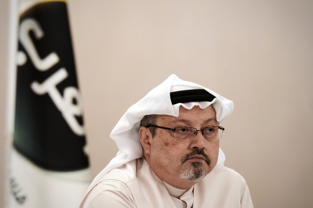 Jamal Khashoggi, jornalista crÃ­tico ao governo da ArÃ¡bia Saudita, desapareceu apÃ³s entrar no consulado do seu paÃ­s em Istambul  â€” Foto: Mohammed al-Shaikh/AFP