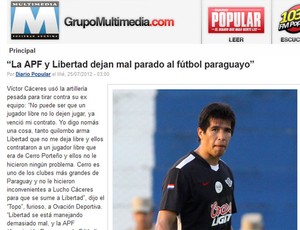 Cáceres mancheste jornal (Foto: Reprodução)