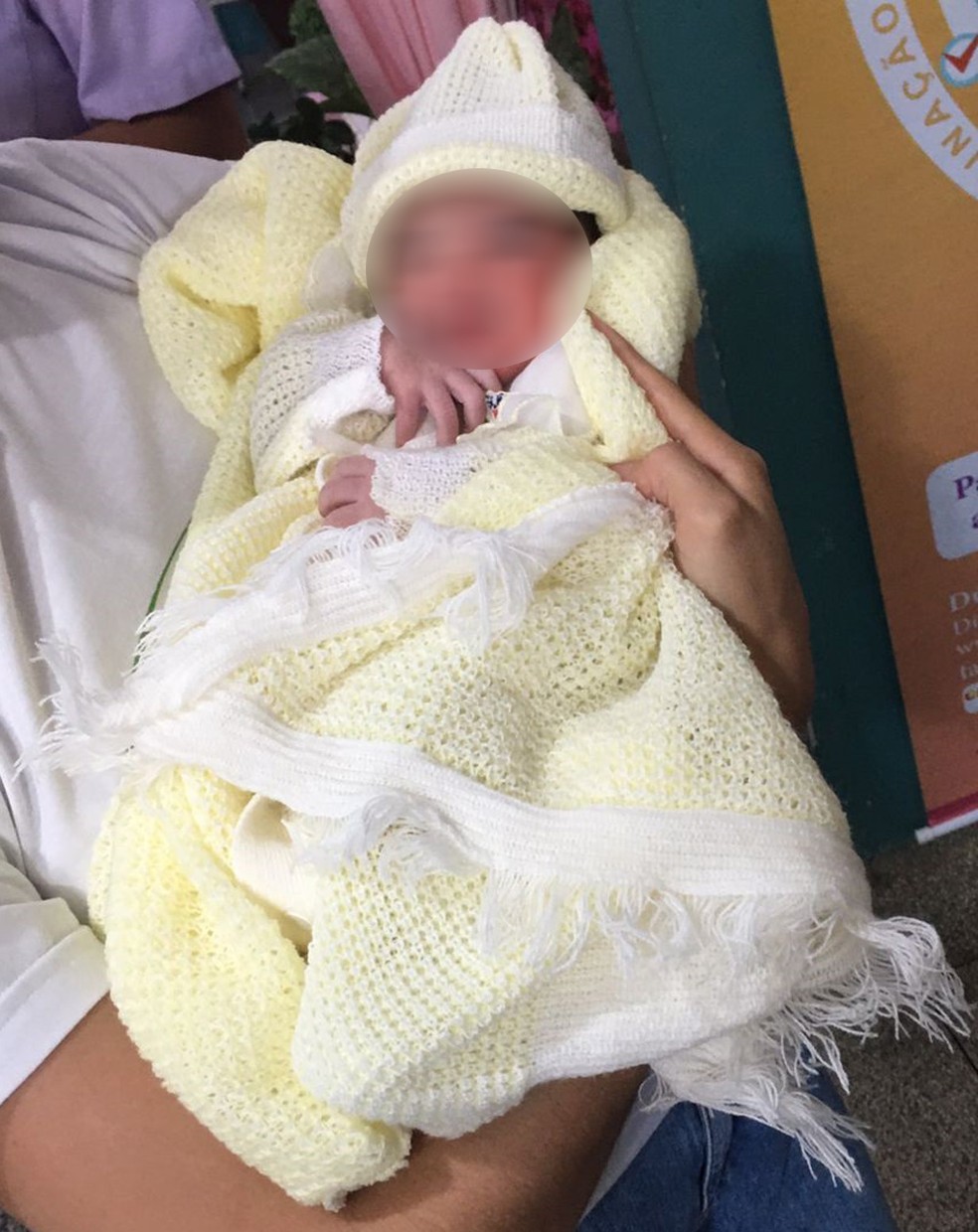 A recém-nascida foi atendida no Posto de Saúde de Emilianópolis (SP) e depois encaminhada ao Hospital Estadual (HE), em Presidente Prudente (SP) — Foto: Cedida