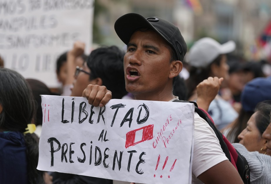 Protestos no Peru por Pedro Castillo