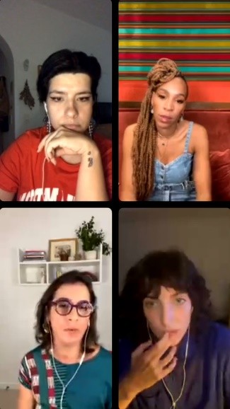 A editora-executiva de Marie Claire, Natacha Cortês, Clarice Falcão e a psicóloga Juliana Cunha também participaram da discussão (Foto: Reprodução/Instagram)