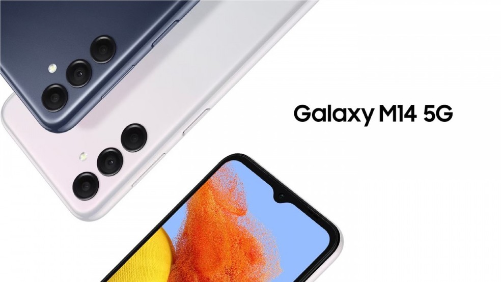 Galaxy M14 tem câmera tripla e bateria de longa duração — Foto: Divulgação/Samsung