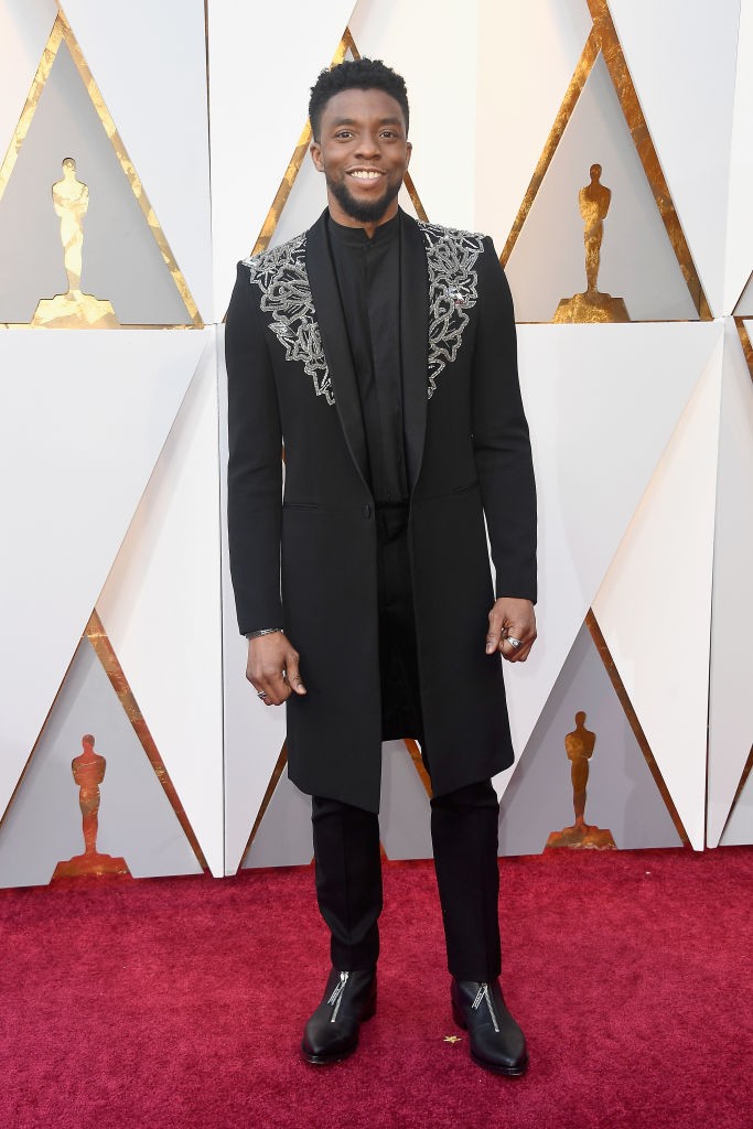 Chadwick Boseman na 90ª cerimônia do Oscar, em 2018 (Foto:  Frazer Harrison/Getty Images)