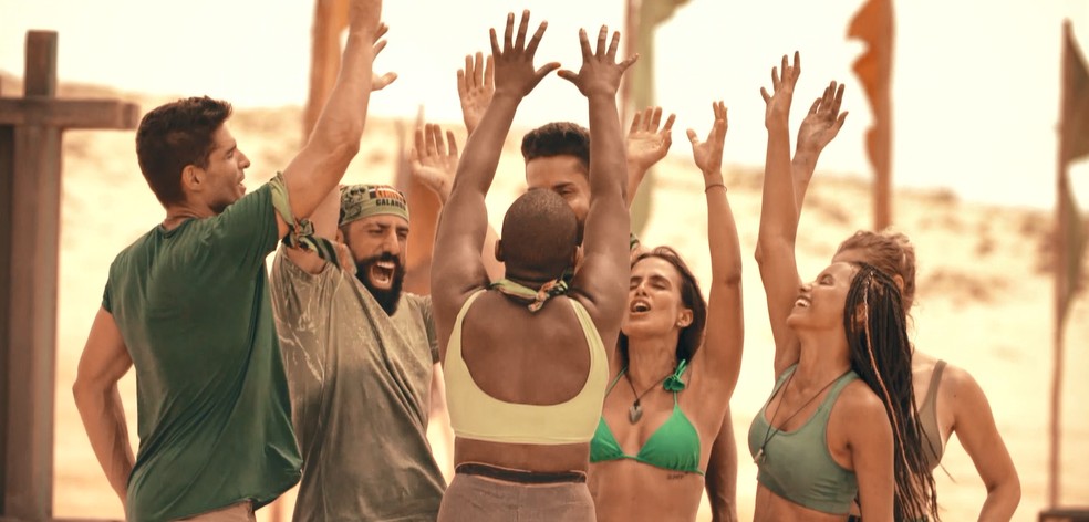 André, Kaysar, Angélica, Arcrebiano, Carol e Gleici estão entre os participantes do 'No Limite' — Foto: Reprodução/Globo