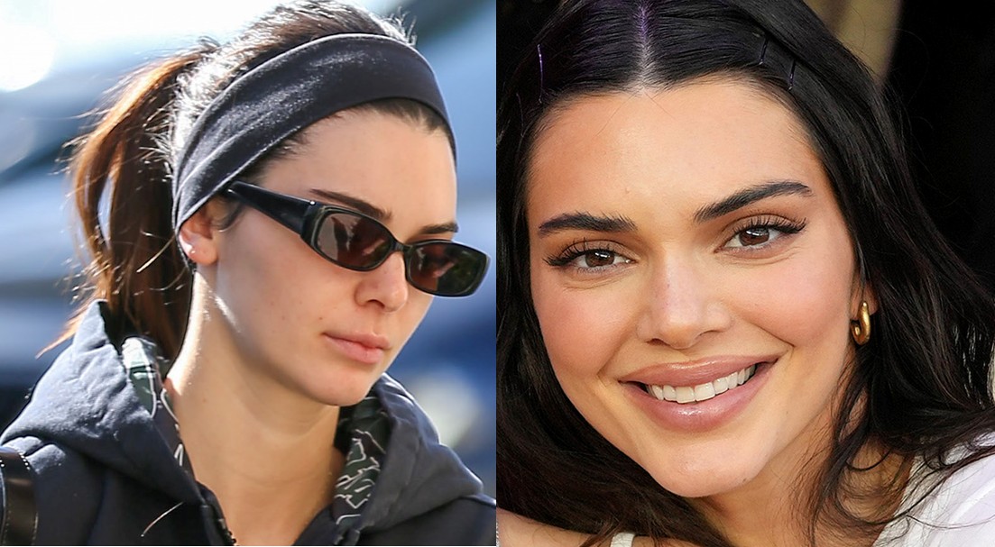 Kendall sem maquiagem saindo da academia e em um evento (Foto: Getty Images)