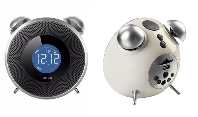 Caixa de som edifier tem visual de despertador, com função de relógio, alarme e conectividade com celular (Foto: Divulgação/Edifier)