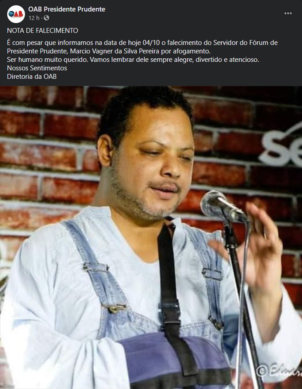 Márcio Pereira foi encontrado morto em cachoeira — Foto: Reprodução/Facebook