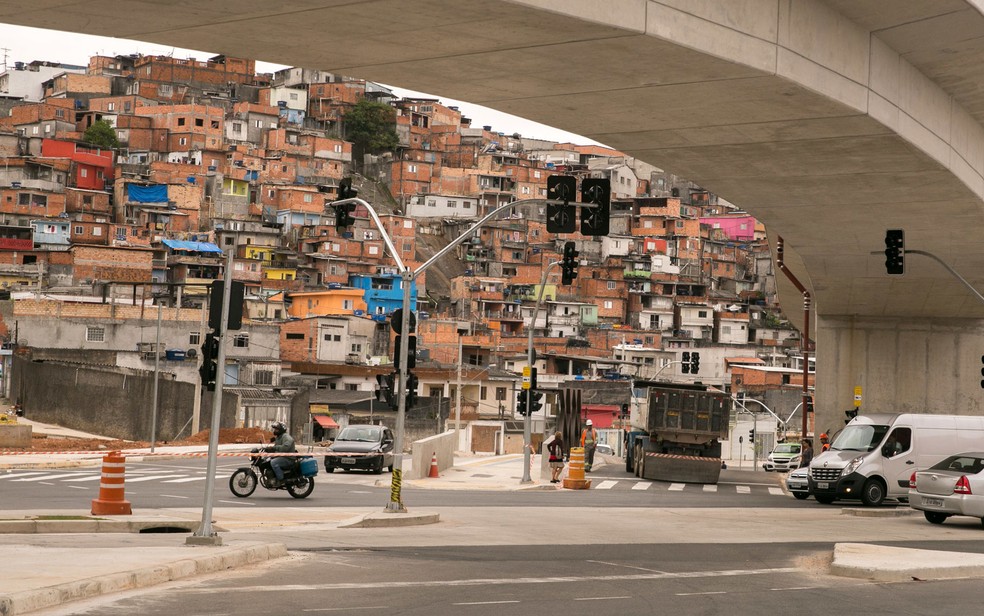 Viaduto ainda em obras na Estrada do M'Boi Mirim que terá o nome de Marisa Leticia, na Zona Sul de São Paulo (Foto: Tom Vieira Freitas/Foto Arena/Estadão Conteúdo)