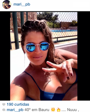 Mari Paraíba, ponteira do Bauru vôlei, curte calor de 40ºC em Bauru (Foto: Reprodução/ Instagram)