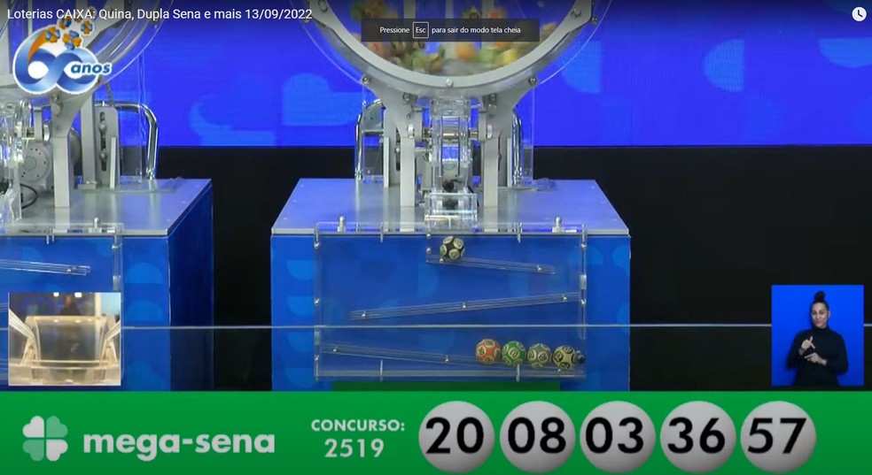 Resultado da Mega-Sena 2519 — Foto: Reprodução / Caixa