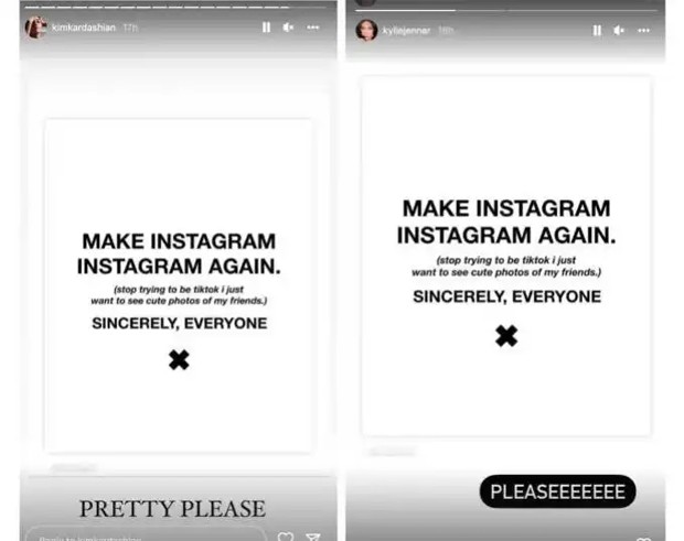 Kim Kardashian e Kylie Jenner reclamaram do formato de visualização do Instagram (Foto: Reprodução / Instagram)