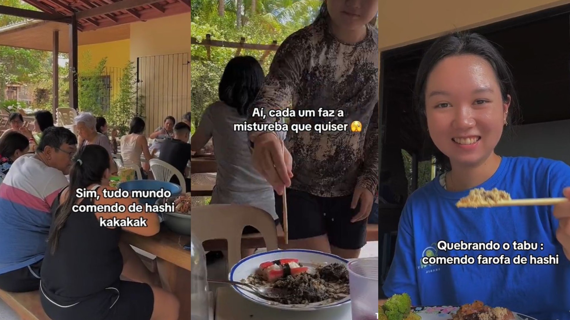 Açaí com sushi e tacacá de hashi: família nipo-paraense viraliza com almoço ‘diferentão’; VÍDEO 