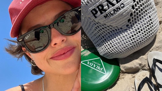 Agatha Moreira curte praia com acessórios grifados de R$ 23 mil 