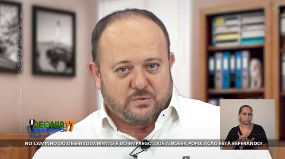 Propaganda eleitoral do candidato a prefeito de São Carlos Deonir (Solidariedade) — Foto: Reprodução