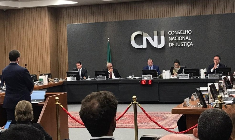 Conselheiros do CNJ discutem processo relacionado a desembargador do Rio de Janeiro — Foto: Larissa Passos/G1