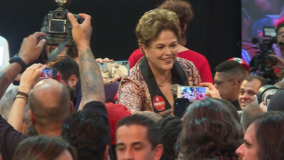 A ex-presidente Dilma Rousseff (PT) Ã© candidata ao senado por Minas Gerais. (Foto: ReproduÃ§Ã£o/TV Globo)