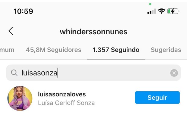 Whindersson Nunes dá unfollow em Luísa Sonza (Foto: Reprodução / Instagram)