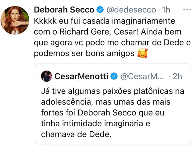 César Menotti e Deborah Secco (Foto: Reprodução/Twitter)