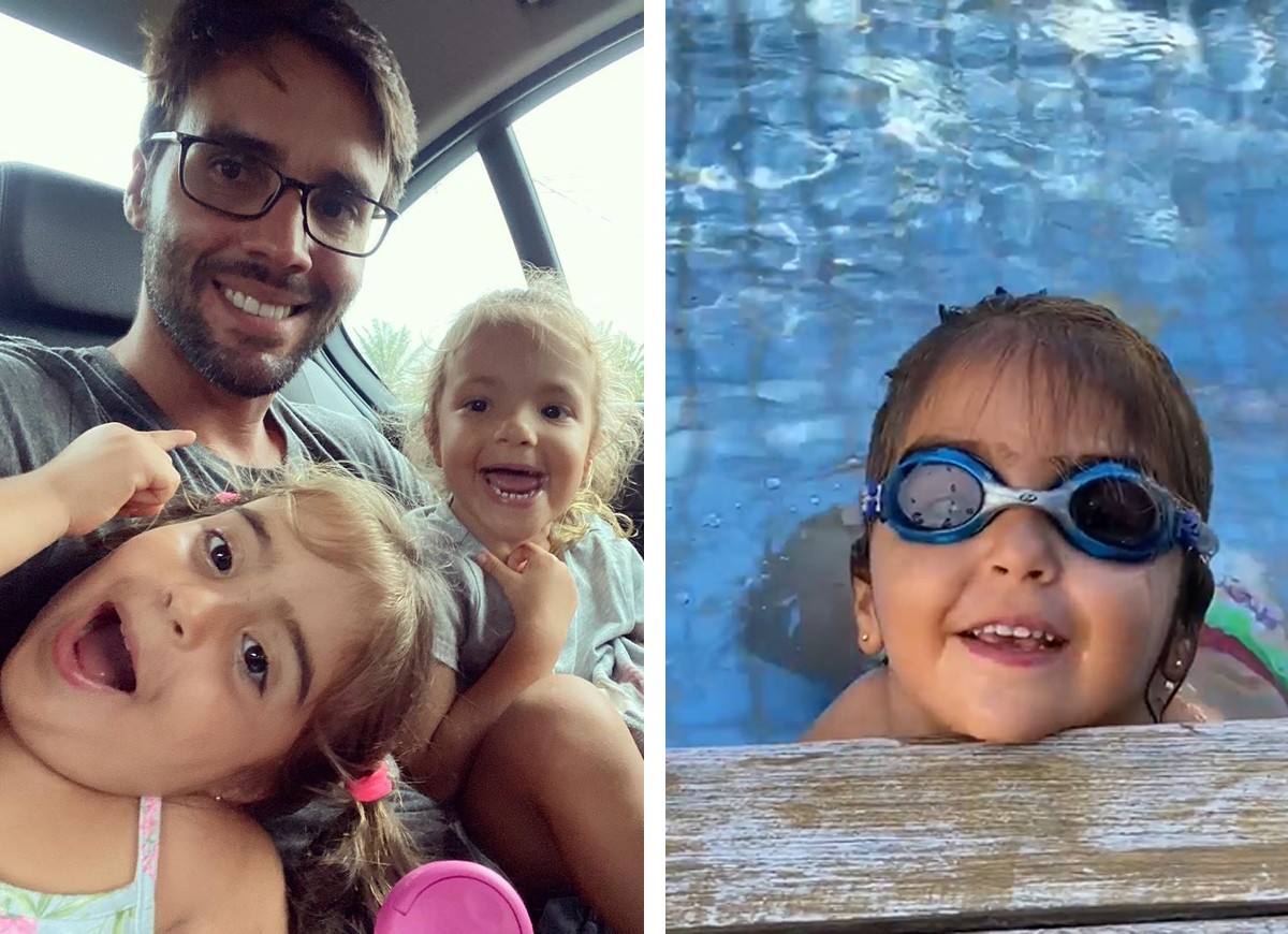 Daniel Cady: Helena e Marina aprendem a nadar (Foto: Reprodução Instagram)