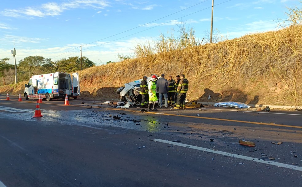 Motorista morreu vítima de acidente de trânsito em Lucélia (SP) — Foto: Polícia Militar Rodoviária