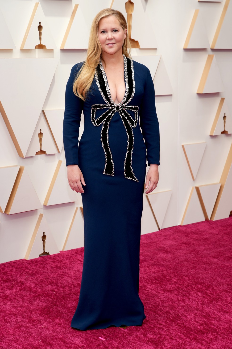 Amy Schumer no Oscar 2022 — Foto: Kevin Mazur/Getty Images